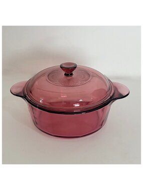 Vintage VISIONS Corning Corelle Cranberry Covered Casserole Lid 1.5 Qt Lidded